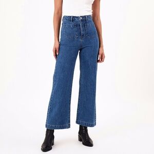 Rolla's Wide Leg High Rise Sailor Jeans in Ashley Blue Size 31